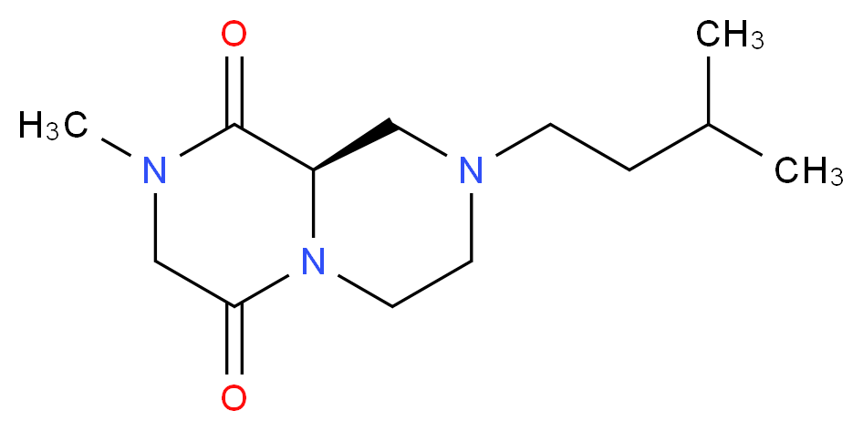 (9aR)-2-methyl-8-(3-methylbutyl)tetrahydro-2H-pyrazino[1,2-a]pyrazine-1,4(3H,6H)-dione_分子结构_CAS_)