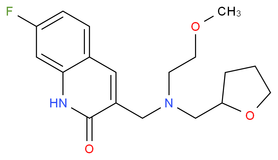 7-fluoro-3-{[(2-methoxyethyl)(tetrahydrofuran-2-ylmethyl)amino]methyl}quinolin-2(1H)-one_分子结构_CAS_)