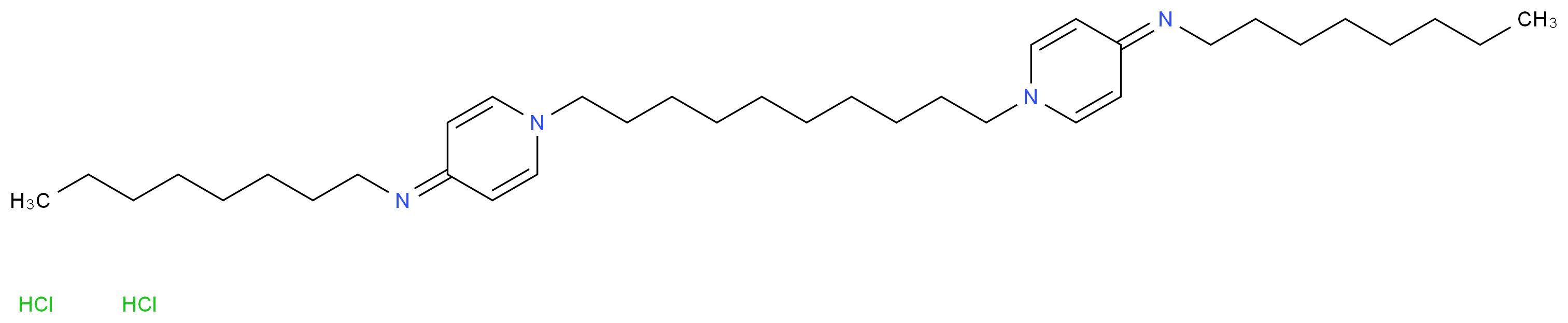 N-octyl-1-{10-[4-(octylimino)-1,4-dihydropyridin-1-yl]decyl}-1,4-dihydropyridin-4-imine dihydrochloride_分子结构_CAS_70775-75-6