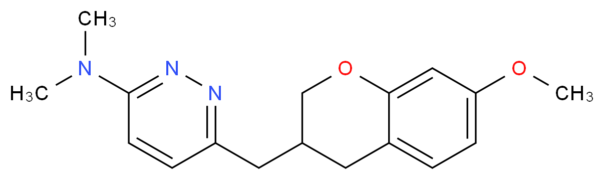 6-[(7-methoxy-3,4-dihydro-2H-chromen-3-yl)methyl]-N,N-dimethylpyridazin-3-amine_分子结构_CAS_)