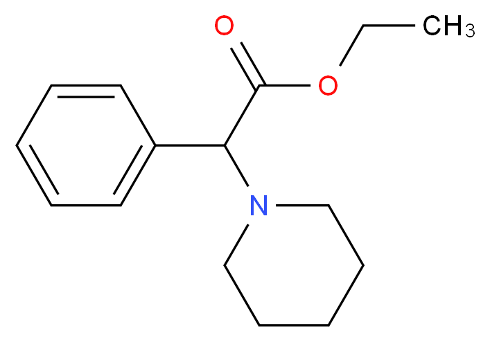 Ethyl 2-phenyl-2-piperidinoacetate_分子结构_CAS_7550-06-3)