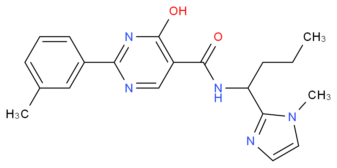 4-hydroxy-N-[1-(1-methyl-1H-imidazol-2-yl)butyl]-2-(3-methylphenyl)pyrimidine-5-carboxamide_分子结构_CAS_)