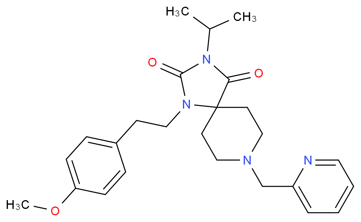 3-isopropyl-1-[2-(4-methoxyphenyl)ethyl]-8-(2-pyridinylmethyl)-1,3,8-triazaspiro[4.5]decane-2,4-dione_分子结构_CAS_)