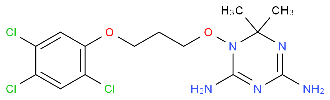 6,6-DIMETHYL-1-[3-(2,4,5-TRICHLOROPHENOXY)PROPOXY]-1,6-DIHYDRO-1,3,5-TRIAZINE-2,4-DIAMINE_分子结构_CAS_)