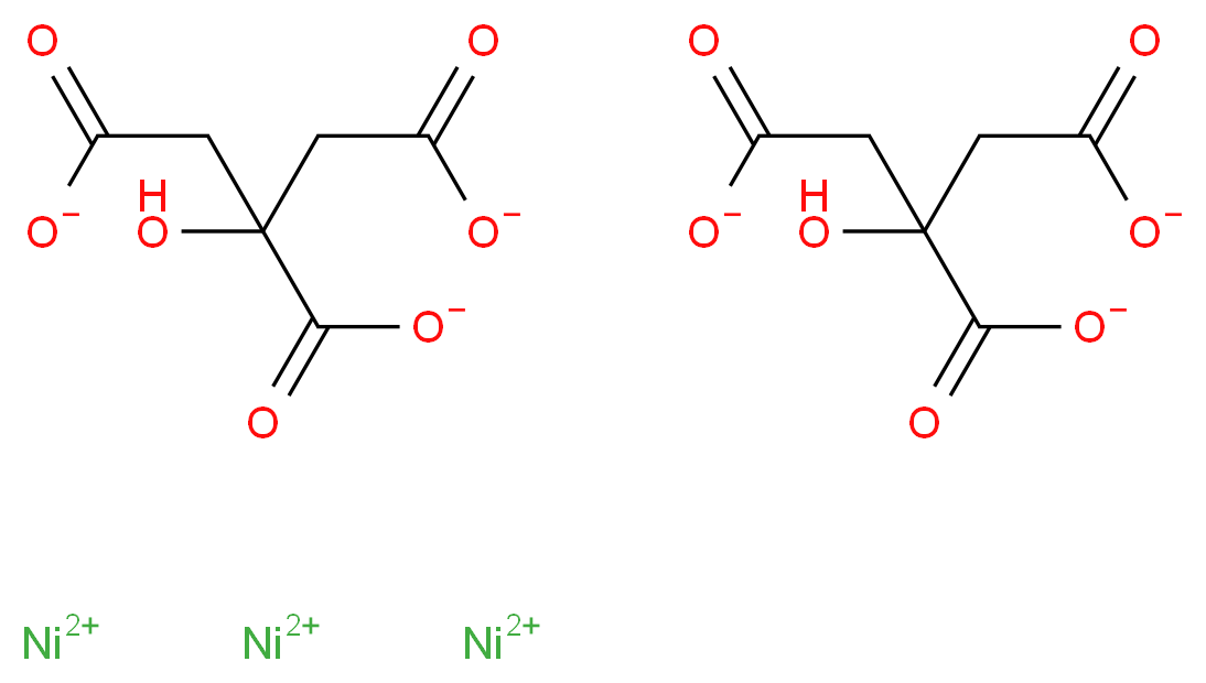 trinickel(2+) ion bis(2-hydroxypropane-1,2,3-tricarboxylate)_分子结构_CAS_6018-92-4