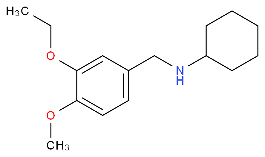 N-[(3-ethoxy-4-methoxyphenyl)methyl]cyclohexanamine_分子结构_CAS_355817-14-0