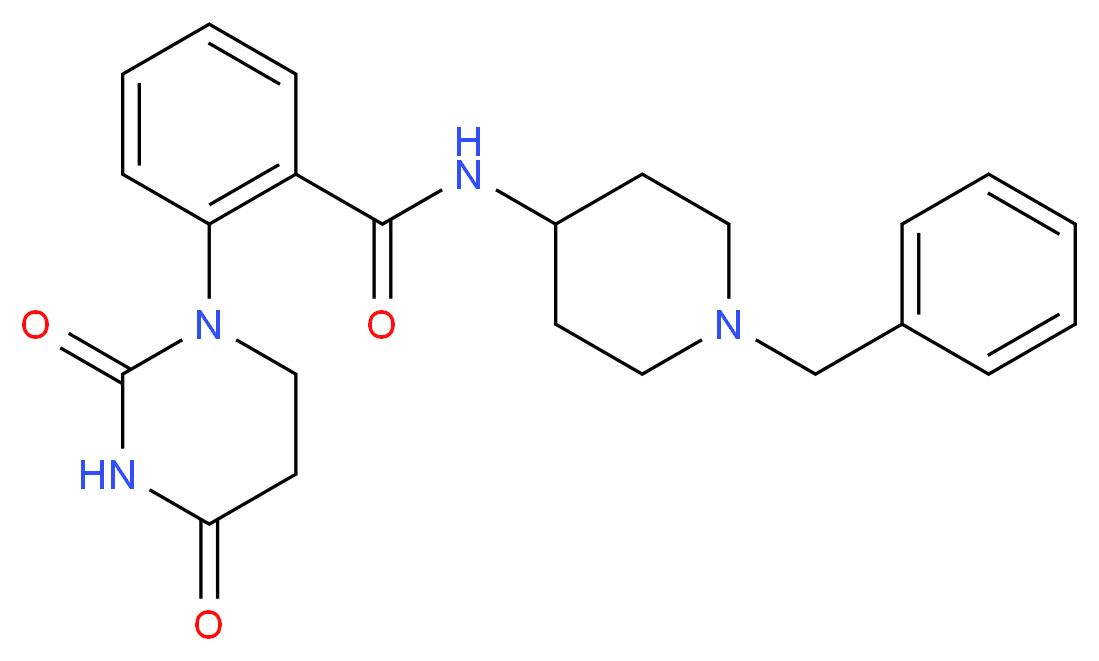 N-(1-benzylpiperidin-4-yl)-2-(2,4-dioxotetrahydropyrimidin-1(2H)-yl)benzamide_分子结构_CAS_)
