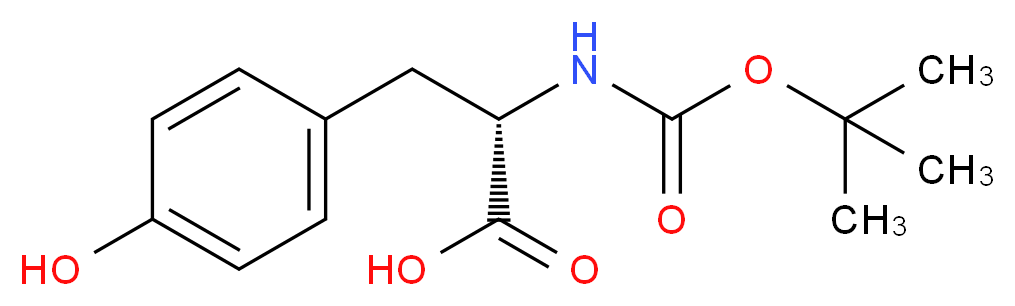 (2S)-2-{[(tert-butoxy)carbonyl]amino}-3-(4-hydroxyphenyl)propanoic acid_分子结构_CAS_3978-80-1