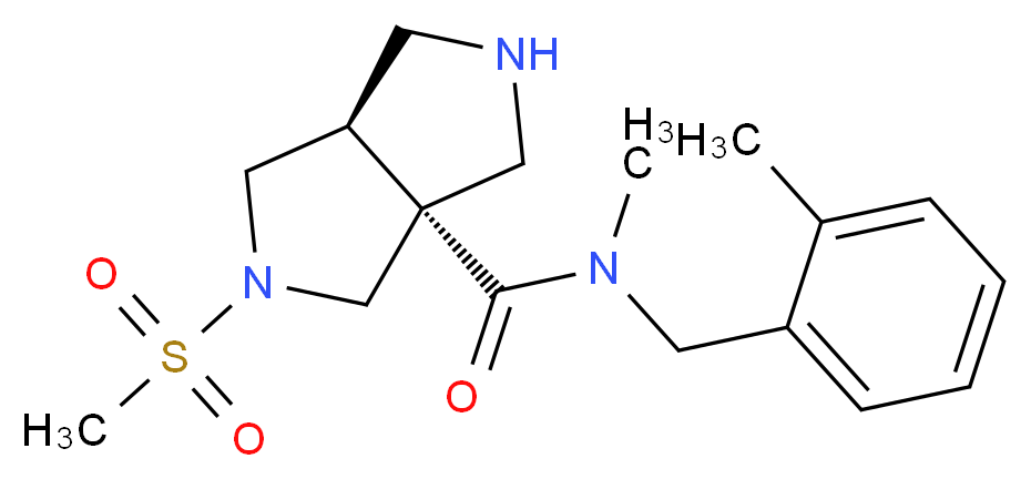 (3aR*,6aR*)-N-methyl-N-(2-methylbenzyl)-2-(methylsulfonyl)hexahydropyrrolo[3,4-c]pyrrole-3a(1H)-carboxamide_分子结构_CAS_)
