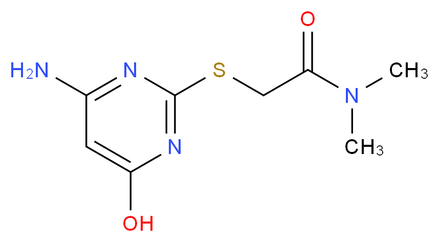 2-[(4-amino-6-hydroxypyrimidin-2-yl)sulfanyl]-N,N-dimethylacetamide_分子结构_CAS_571922-95-7