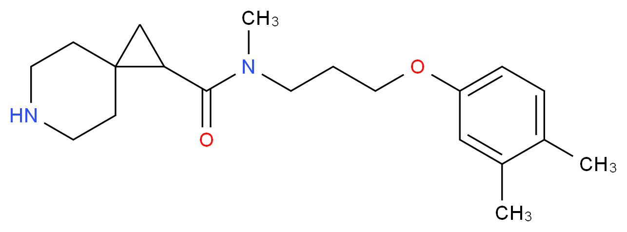 N-[3-(3,4-dimethylphenoxy)propyl]-N-methyl-6-azaspiro[2.5]octane-1-carboxamide_分子结构_CAS_)