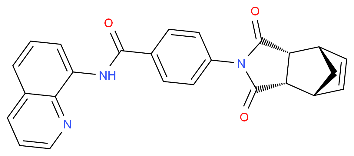 4-[(1R,2S,6R,7S)-3,5-dioxo-4-azatricyclo[5.2.1.0<sup>2</sup>,<sup>6</sup>]dec-8-en-4-yl]-N-(quinolin-8-yl)benzamide_分子结构_CAS_1127442-82-3