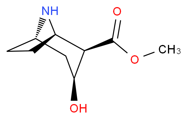 methyl (1R,2R,3S,5S)-3-hydroxy-8-azabicyclo[3.2.1]octane-2-carboxylate_分子结构_CAS_60343-23-9