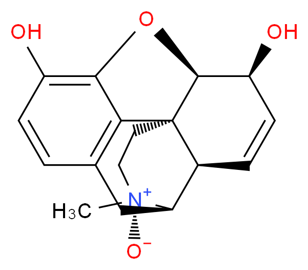 (1S,4R,5R,13R,14S,17R)-10,14-dihydroxy-4-methyl-12-oxa-4-azapentacyclo[9.6.1.0<sup>1</sup>,<sup>1</sup><sup>3</sup>.0<sup>5</sup>,<sup>1</sup><sup>7</sup>.0<sup>7</sup>,<sup>1</sup><sup>8</sup>]octadeca-7(18),8,10,15-tetraen-4-ium-4-olate_分子结构_CAS_639-46-3