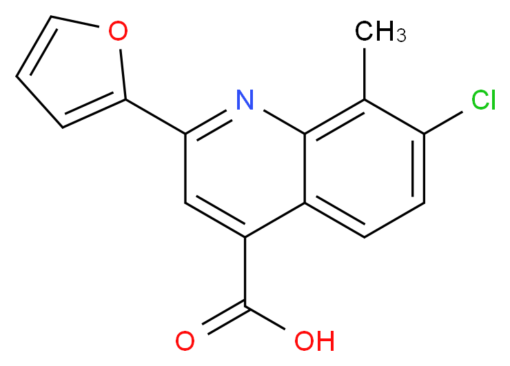 7-Chloro-2-(2-furyl)-8-methylquinoline-4-carboxylic acid_分子结构_CAS_588696-22-4)