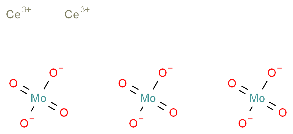 dicerium(3+) ion tris(dioxomolybdenumbis(olate))_分子结构_CAS_13454-70-1