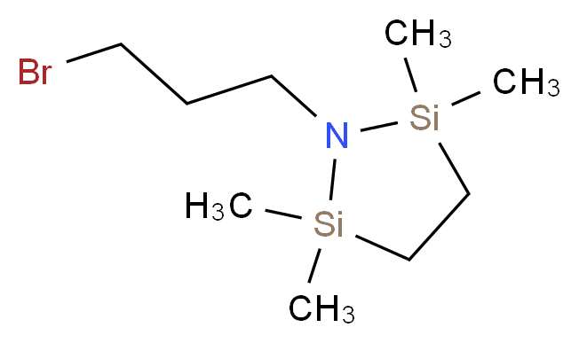 1-(3-溴丙基)-2,2,5,5-四甲基-1-氮杂-2,5-二硅杂环戊烷_分子结构_CAS_95091-93-3)