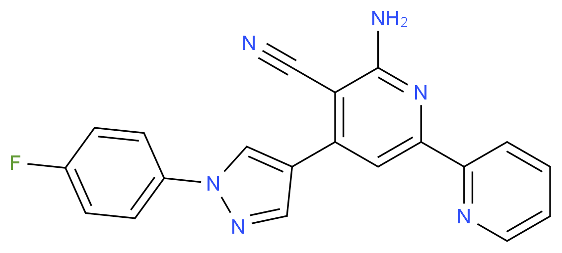 6-amino-4-[1-(4-fluorophenyl)-1H-pyrazol-4-yl]-2,2'-bipyridine-5-carbonitrile_分子结构_CAS_)