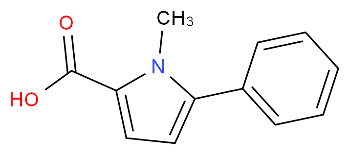1-methyl-5-phenyl-1H-pyrrole-2-carboxylic acid_分子结构_CAS_400715-83-5