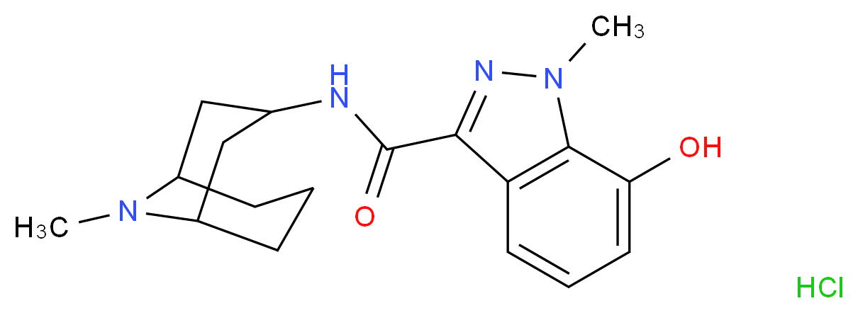 7-hydroxy-1-methyl-N-{9-methyl-9-azabicyclo[3.3.1]nonan-3-yl}-1H-indazole-3-carboxamide hydrochloride_分子结构_CAS_133841-04-0