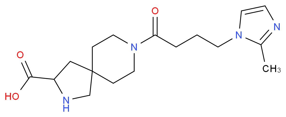 8-[4-(2-methyl-1H-imidazol-1-yl)butanoyl]-2,8-diazaspiro[4.5]decane-3-carboxylic acid_分子结构_CAS_)