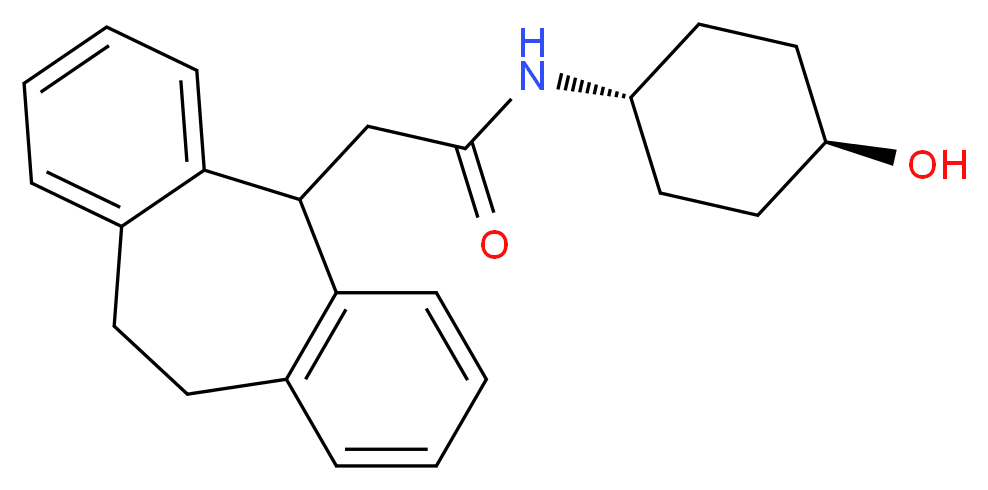 2-(10,11-dihydro-5H-dibenzo[a,d][7]annulen-5-yl)-N-(trans-4-hydroxycyclohexyl)acetamide_分子结构_CAS_)