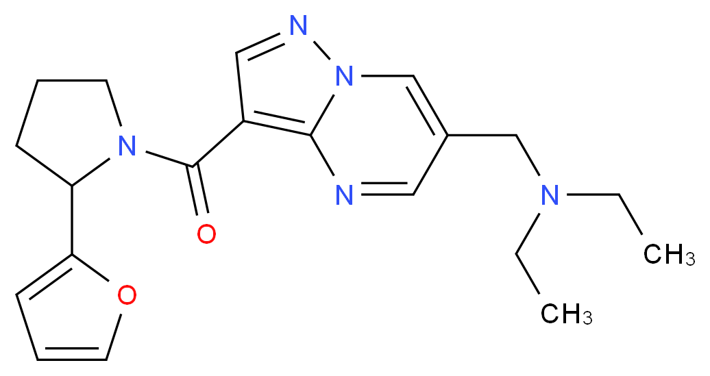 N-ethyl-N-[(3-{[2-(2-furyl)pyrrolidin-1-yl]carbonyl}pyrazolo[1,5-a]pyrimidin-6-yl)methyl]ethanamine_分子结构_CAS_)