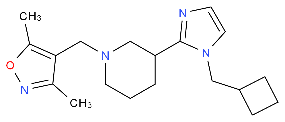 3-[1-(cyclobutylmethyl)-1H-imidazol-2-yl]-1-[(3,5-dimethyl-4-isoxazolyl)methyl]piperidine_分子结构_CAS_)