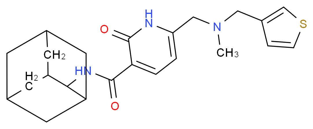 N-2-adamantyl-6-{[methyl(3-thienylmethyl)amino]methyl}-2-oxo-1,2-dihydro-3-pyridinecarboxamide_分子结构_CAS_)