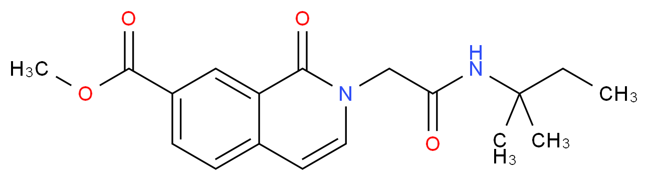 methyl 2-{2-[(1,1-dimethylpropyl)amino]-2-oxoethyl}-1-oxo-1,2-dihydroisoquinoline-7-carboxylate_分子结构_CAS_)