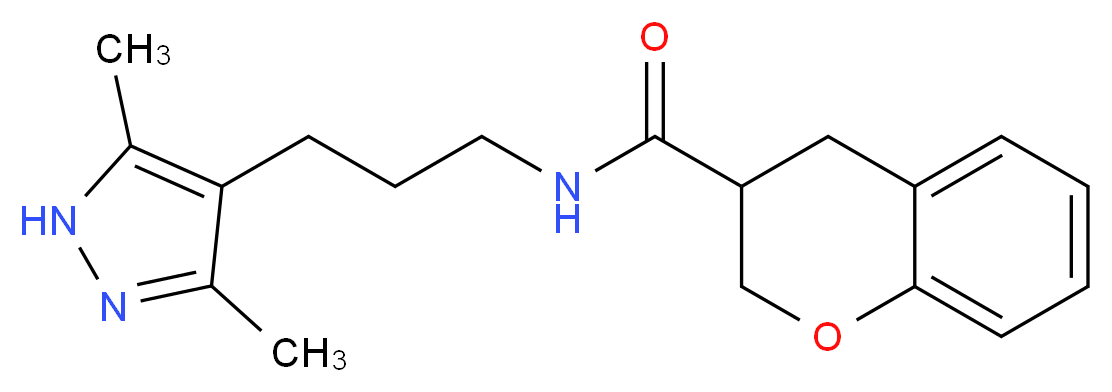 N-[3-(3,5-dimethyl-1H-pyrazol-4-yl)propyl]chromane-3-carboxamide_分子结构_CAS_)