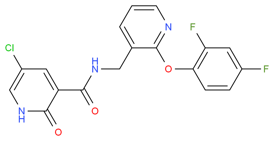5-chloro-N-{[2-(2,4-difluorophenoxy)pyridin-3-yl]methyl}-2-oxo-1,2-dihydropyridine-3-carboxamide_分子结构_CAS_)