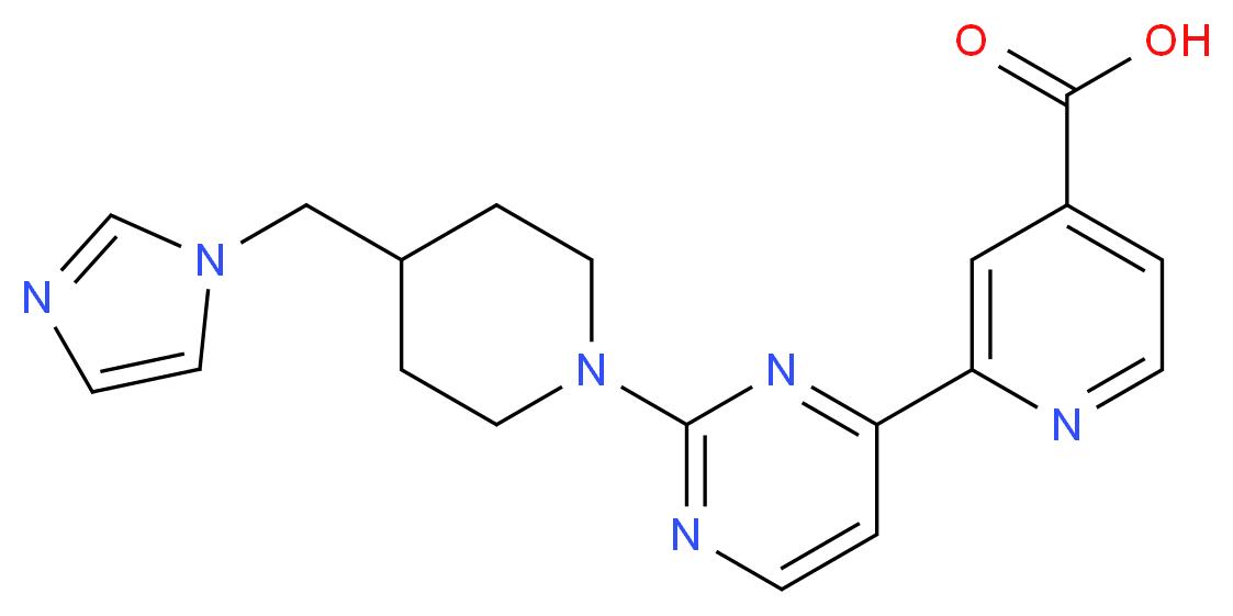 2-{2-[4-(1H-imidazol-1-ylmethyl)piperidin-1-yl]pyrimidin-4-yl}isonicotinic acid_分子结构_CAS_)