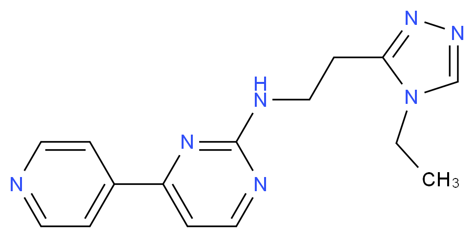 N-[2-(4-ethyl-4H-1,2,4-triazol-3-yl)ethyl]-4-(4-pyridinyl)-2-pyrimidinamine_分子结构_CAS_)