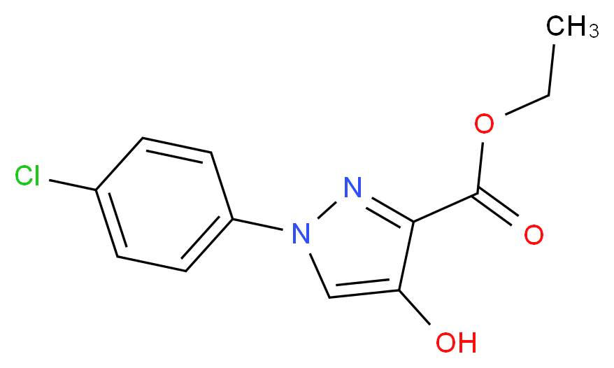 1-(4-Chloro-phenyl)-4-hydroxy-1H-pyrazole-3-carboxylic acid ethyl ester_分子结构_CAS_26502-56-7)