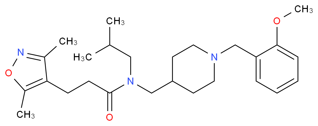 3-(3,5-dimethyl-4-isoxazolyl)-N-isobutyl-N-{[1-(2-methoxybenzyl)-4-piperidinyl]methyl}propanamide_分子结构_CAS_)