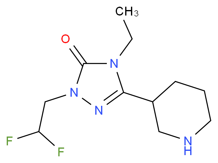 2-(2,2-difluoroethyl)-4-ethyl-5-piperidin-3-yl-2,4-dihydro-3H-1,2,4-triazol-3-one_分子结构_CAS_)