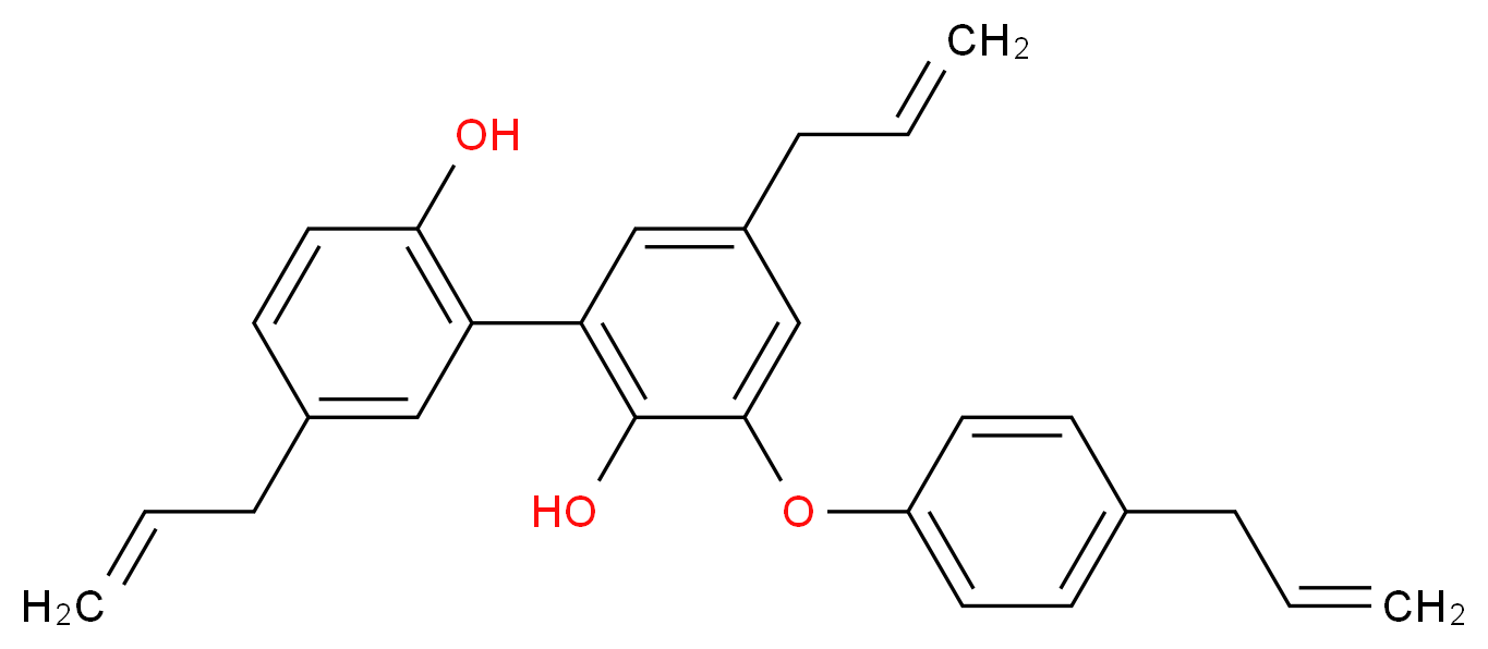 2-[2-hydroxy-5-(prop-2-en-1-yl)phenyl]-4-(prop-2-en-1-yl)-6-[4-(prop-2-en-1-yl)phenoxy]phenol_分子结构_CAS_139726-30-0