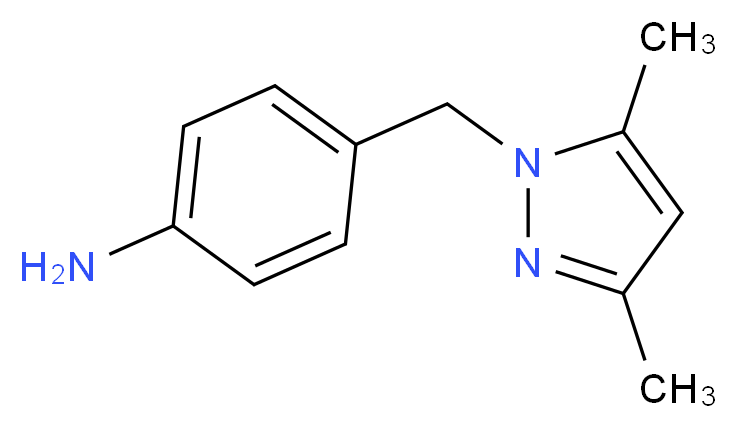 4-[(3,5-dimethyl-1H-pyrazol-1-yl)methyl]aniline_分子结构_CAS_1005596-25-7