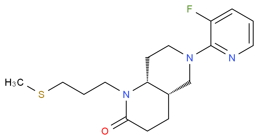 (4aS*,8aR*)-6-(3-fluoropyridin-2-yl)-1-[3-(methylthio)propyl]octahydro-1,6-naphthyridin-2(1H)-one_分子结构_CAS_)