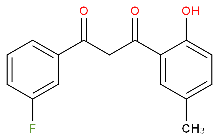 1-(3-fluorophenyl)-3-(2-hydroxy-5-methylphenyl)propane-1,3-dione_分子结构_CAS_332103-25-0