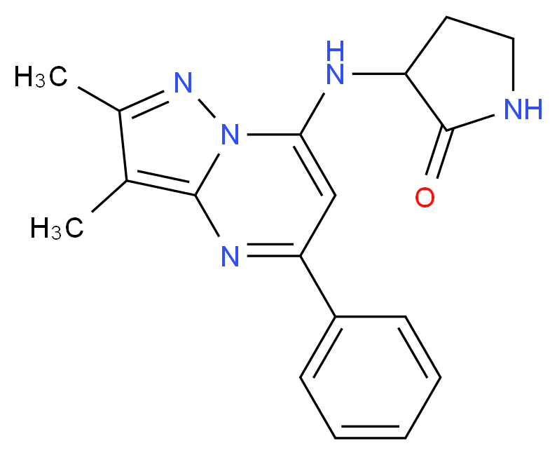 3-[(2,3-dimethyl-5-phenylpyrazolo[1,5-a]pyrimidin-7-yl)amino]-2-pyrrolidinone_分子结构_CAS_)