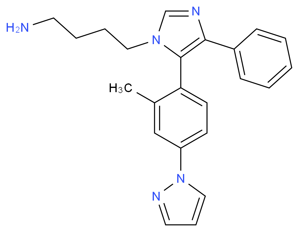 (4-{5-[2-methyl-4-(1H-pyrazol-1-yl)phenyl]-4-phenyl-1H-imidazol-1-yl}butyl)amine_分子结构_CAS_)