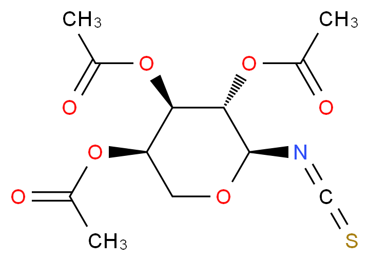 2,3,4-三-邻-乙酰基-α-D-吡喃阿拉伯糖异硫氰酸酯_分子结构_CAS_62414-75-9)