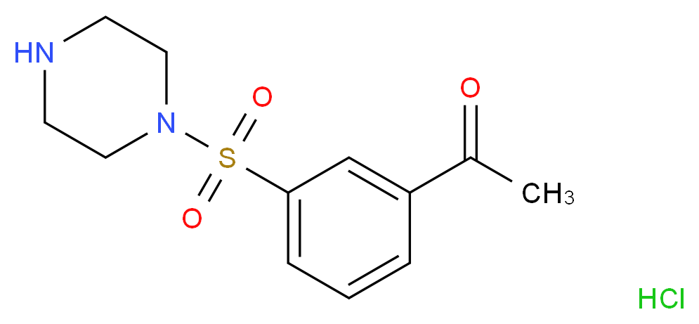 1-[3-(piperazin-1-ylsulfonyl)phenyl]ethanone hydrochloride_分子结构_CAS_)