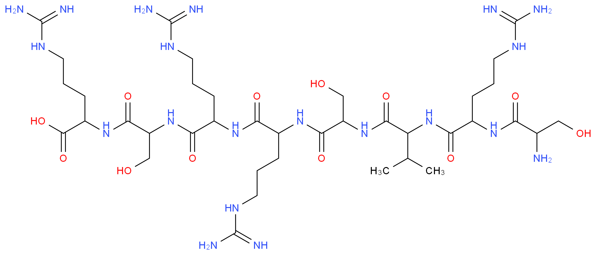 2-(2-{2-[2-(2-{2-[2-(2-amino-3-hydroxypropanamido)-5-carbamimidamidopentanamido]-3-methylbutanamido}-3-hydroxypropanamido)-5-carbamimidamidopentanamido]-5-carbamimidamidopentanamido}-3-hydroxypropanamido)-5-carbamimidamidopentanoic acid_分子结构_CAS_103244-41-3