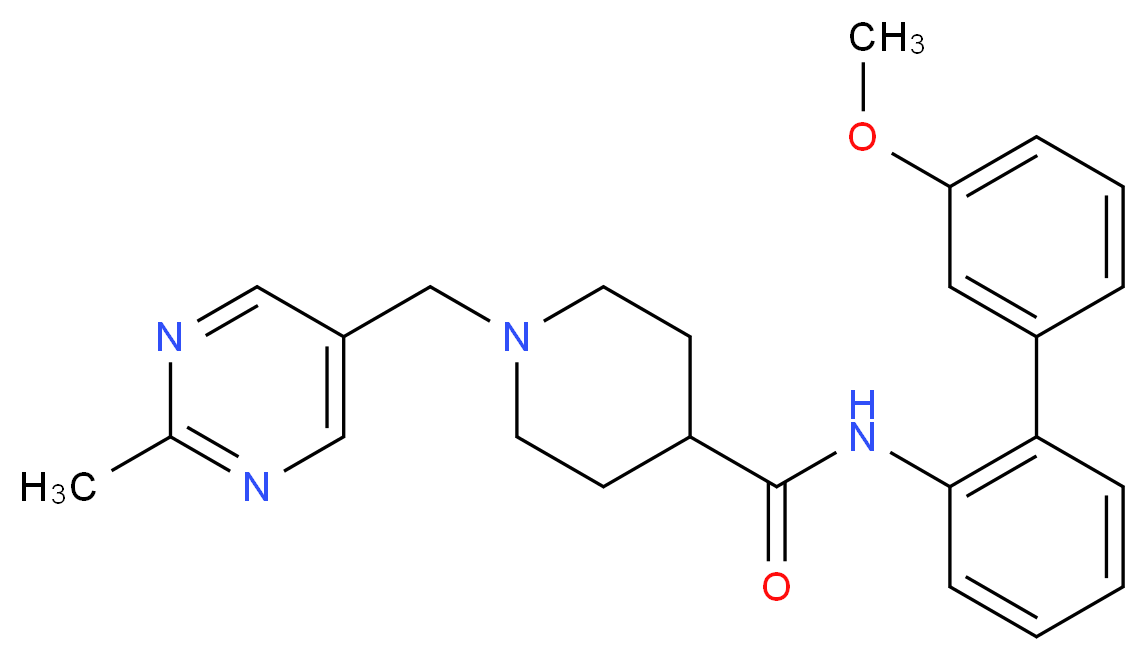 N-(3'-methoxy-2-biphenylyl)-1-[(2-methyl-5-pyrimidinyl)methyl]-4-piperidinecarboxamide_分子结构_CAS_)