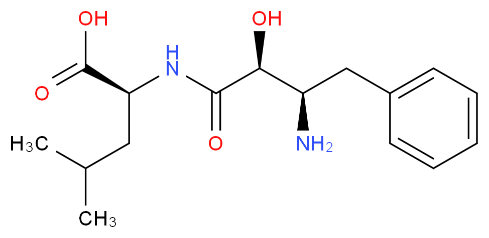 (2S)-2-[(2S,3R)-3-amino-2-hydroxy-4-phenylbutanamido]-4-methylpentanoic acid_分子结构_CAS_58970-76-6