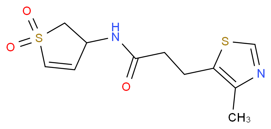 N-(1,1-dioxido-2,3-dihydro-3-thienyl)-3-(4-methyl-1,3-thiazol-5-yl)propanamide_分子结构_CAS_)