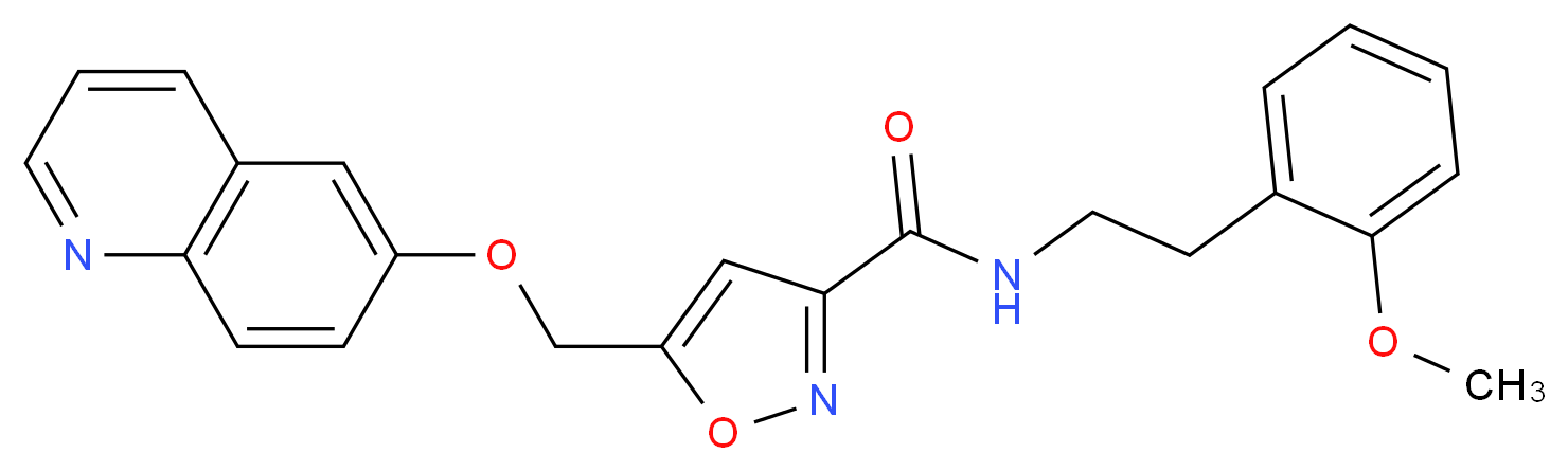 N-[2-(2-methoxyphenyl)ethyl]-5-[(6-quinolinyloxy)methyl]-3-isoxazolecarboxamide_分子结构_CAS_)